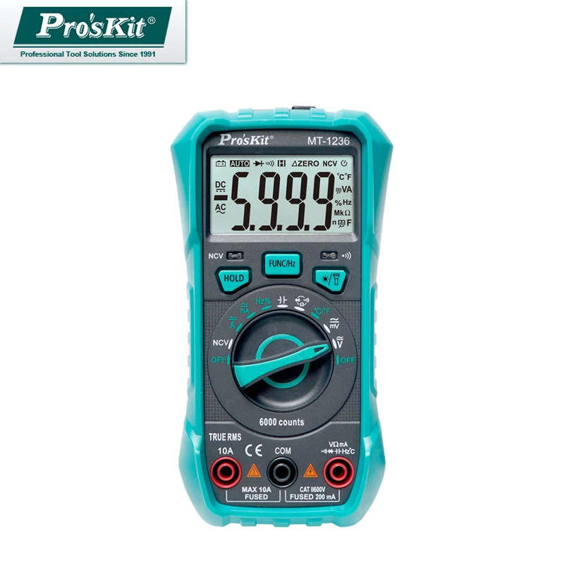 Цифровой мультиметр Pro'sKit MT-1236 3-5/6 True-RMS Новый с функцией измерения истинных