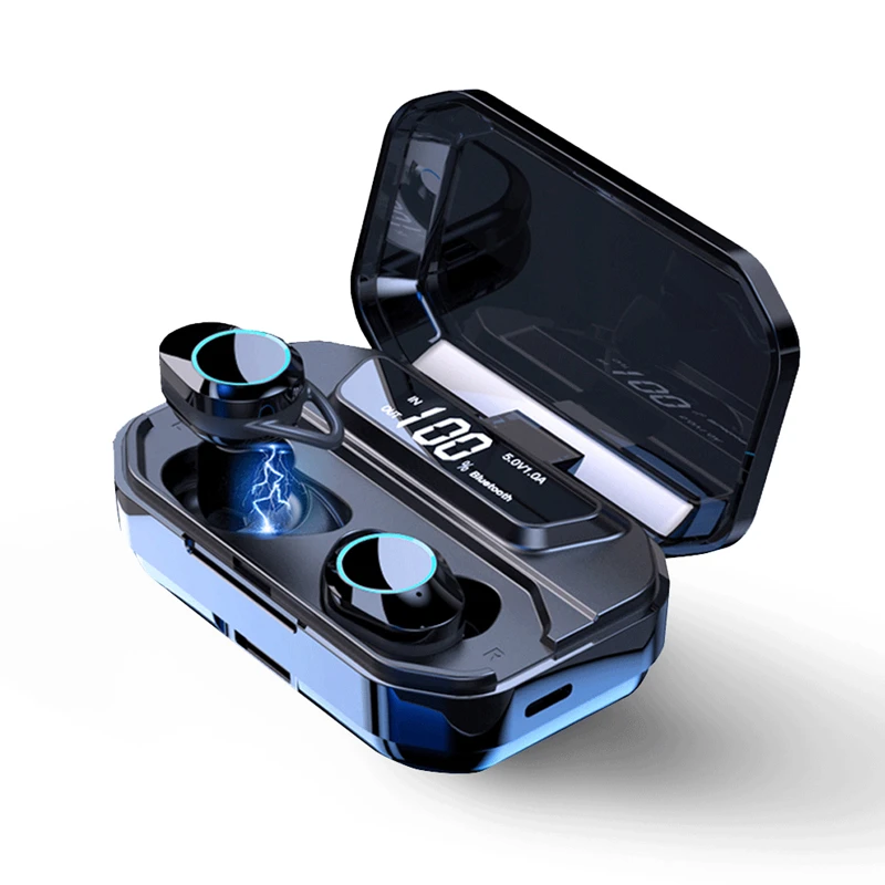 Черный New G03 tws noise cancelling earphone wireless bluetooth 5.0 Smart Power Bank TWS Stereo Waterproof PK G02 for realme x2 pro Q x - Цвет: Черный