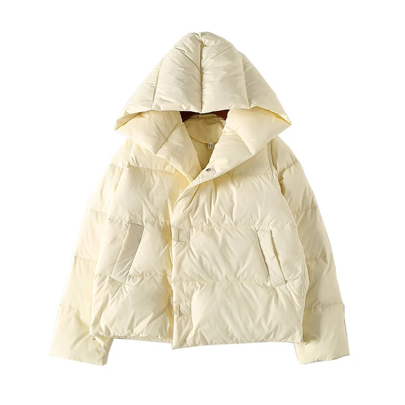 

A Generation of Solid Color Loose-Fit Warm Comfortable Casual Hooded down Jacket Coat Women's Entity