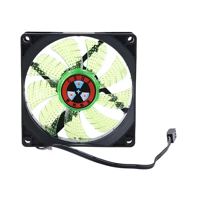 LED Light 3 pin 90mm PC Desktop Computer Case Cooling Cooler Fan Low Noise 9025