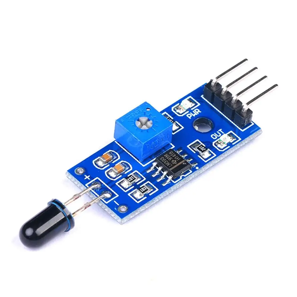 Flame Sensor Module Fire Source Detection Module Infrared Receiver Module Fire Detection 4 Pin Adjustable Sensitivity
