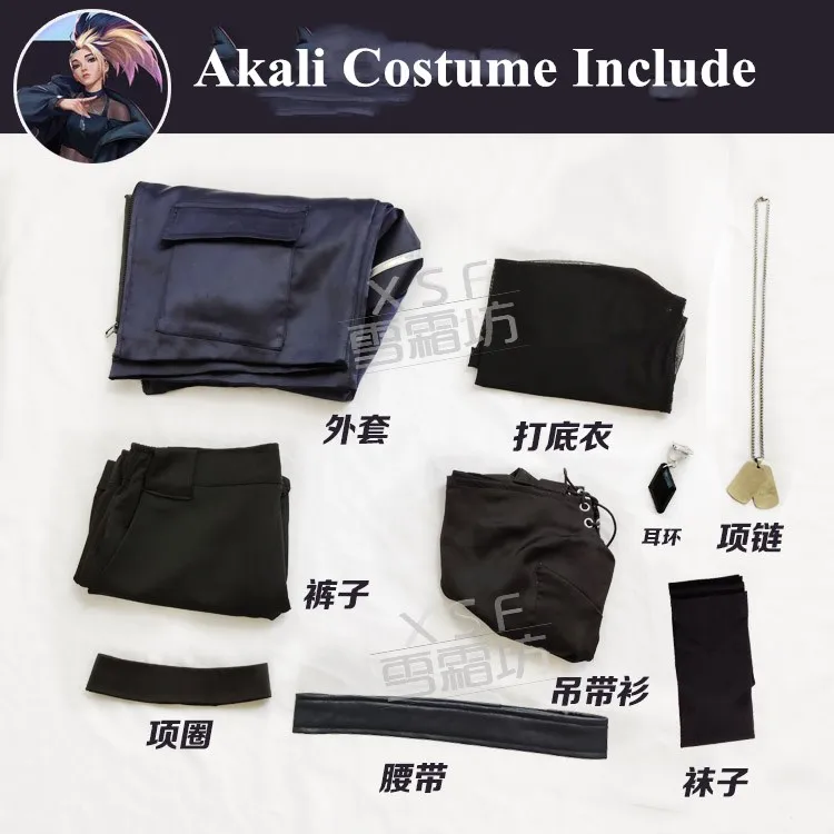 Фото Игра LOL кДа Akali Косплэй костюм кДа круче Akali космического аппарата изгой, Assassin Косплэй костюм наряды форма костюм для Хэллоуина вечеринки №5