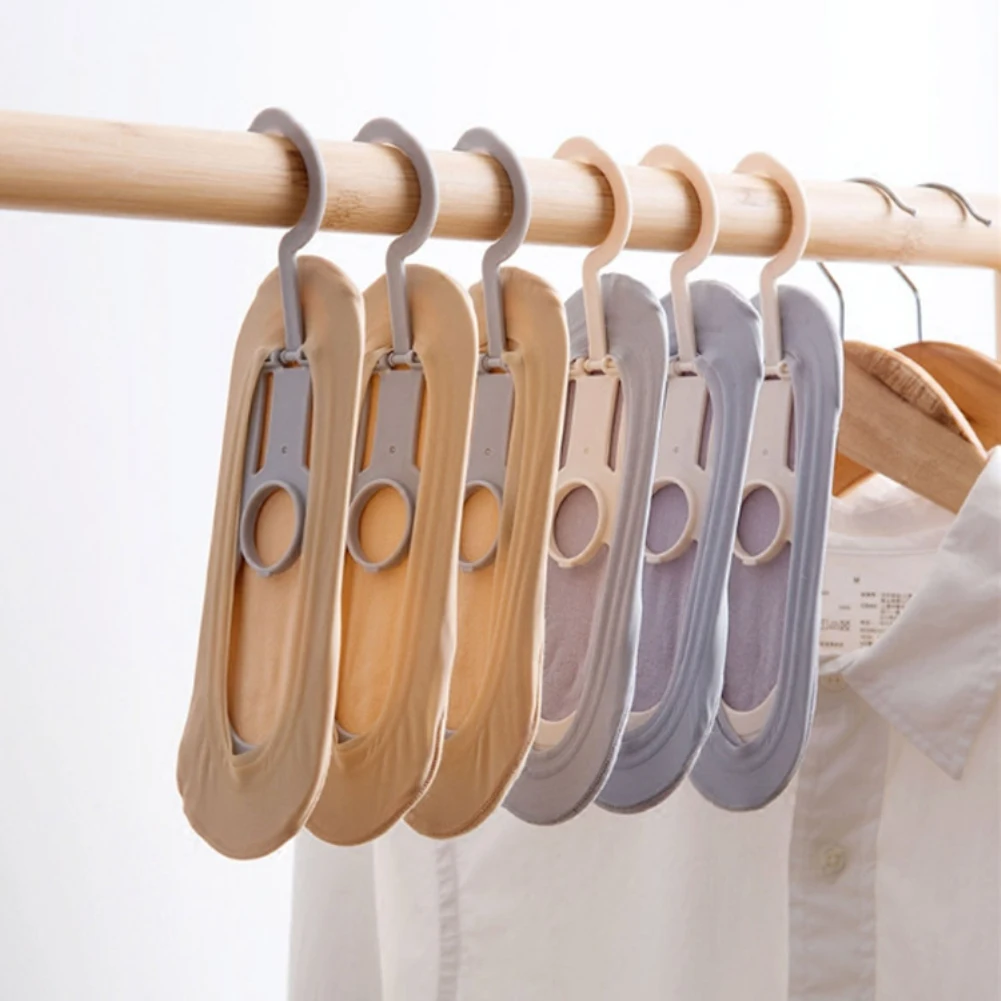 

1 pcs Sun sock anti-deformation storage rack Save space wardrobe clothes hanger Multi-purpose Plastic Hook Household accessories