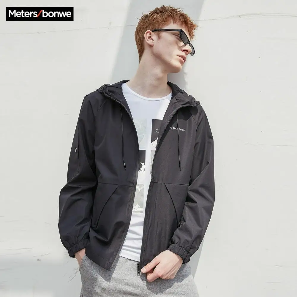 Metersbonwe Men's Casual Hooded Jackets Male Fashion Solid Color Sports Jacket Men Baseball Light Streetwear Tops | Мужская одежда