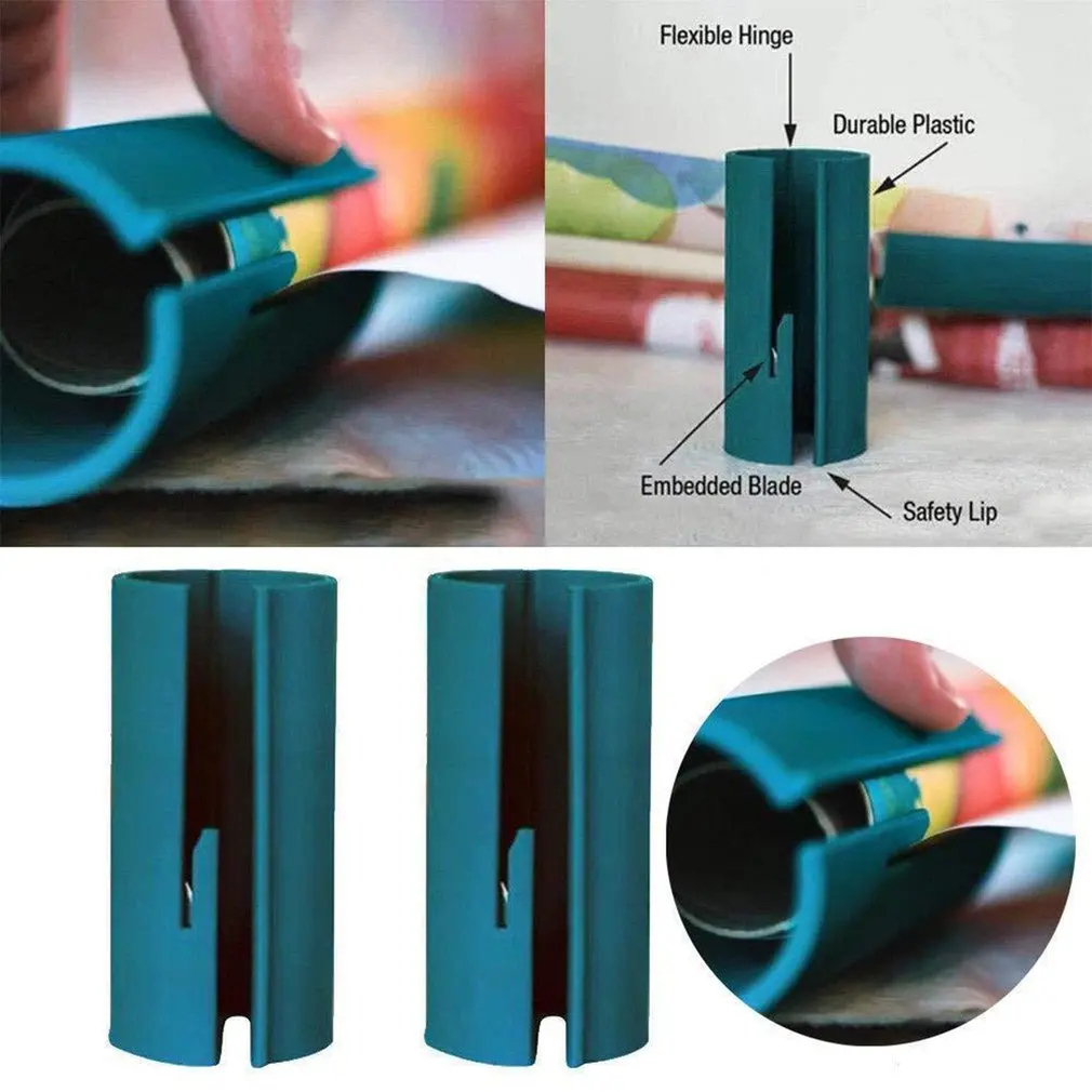 Cylindrical Christmas Gift Packaging Wrapping Paper Cutter Holiday Cutting Knife