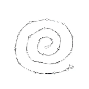 

Wholesale Jewelry Accessories S925 Sterling Silver Simple Box Wrist Bead Chain Necklace Clavicle Chain Sweater Chain CHDBX002579