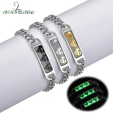 Nextvance 3 цвета Супермен светящийся браслет из нержавеющей стали светится в темноте браслет для женщин мужчин подарок