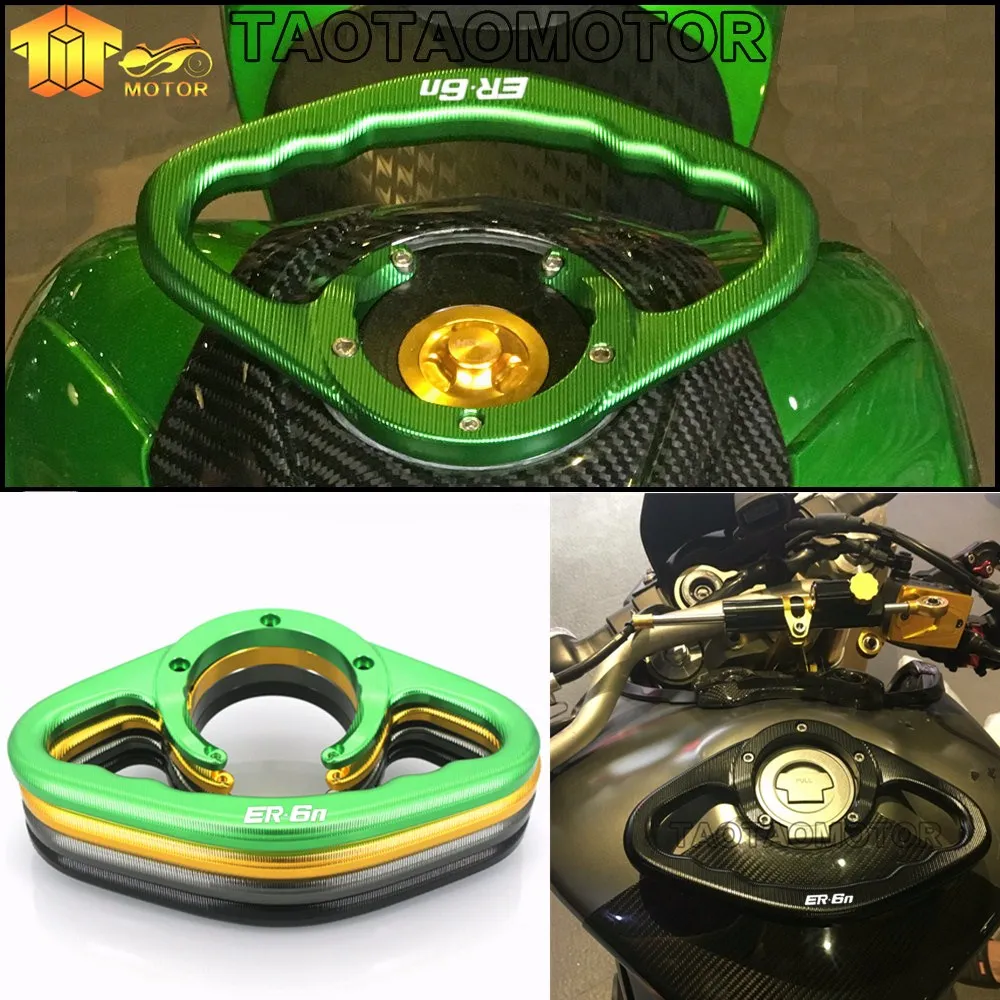 Для KAWASAKI ER-6N ER-6F 2006- ER6N Мотоцикл с ЧПУ пассажирские рукоятки рукоятка бак поручень ручки подлокотник ER-6N логотип