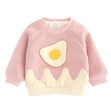 Baby plus velvet sweater autumn and winter new men and women baby foreign gas thick cotton coat pouch egg winter clothing