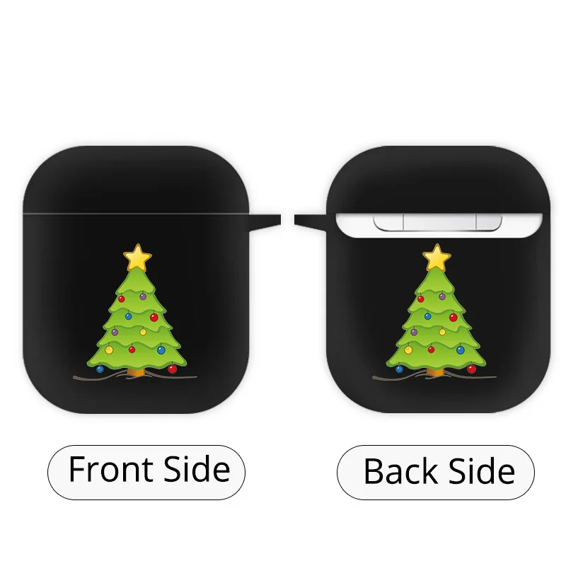 EJTBLA007 ТПУ Силиконовые Bluetooth беспроводные наушники чехол для AirPods забавная Рождественская елка Защитная крышка аксессуары для кожи для AirPods 1 2 - Цвет: EJTBLA007
