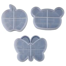 Diy Кристалл эпоксидная смола, форма для коробки хранения силикона Яблоко Медведь Бабочка Плесень шкатулка плесень