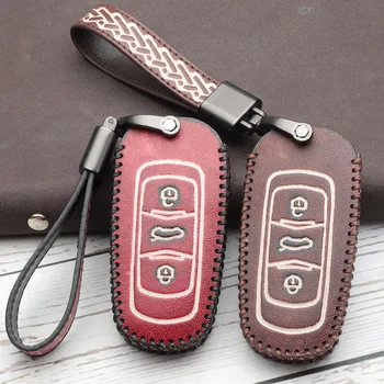 

Leather Car Key Cover Case For Geely Atlas Boyue NL3 EX7 Emgrand X7 EmgrarandX7 SUV GT GC9 borui Keychain Covers Accessories