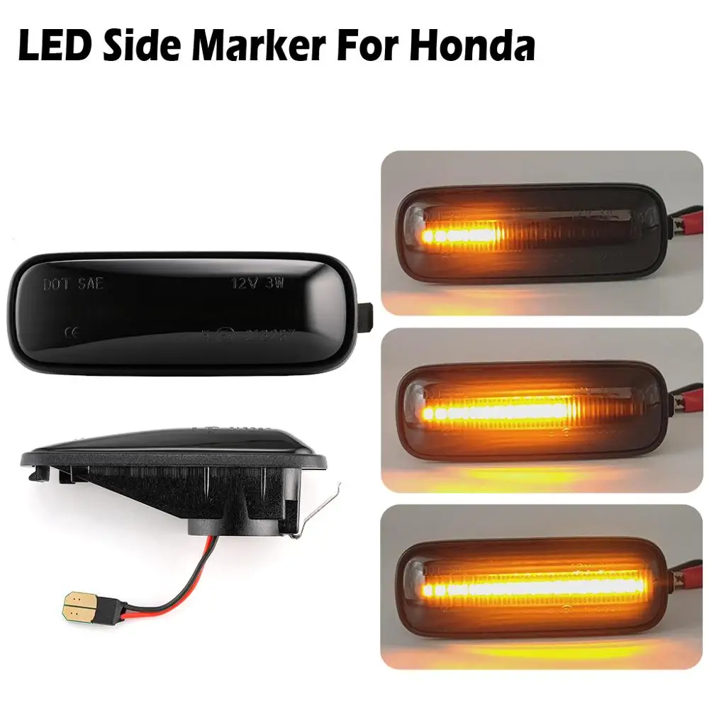 

1Pair Dynamic LED Side Marker Lights Somked Turn Signal Light Side Lamp for HONDA Civic 96-00 .for Ballade Hatchback Sedan 95-99