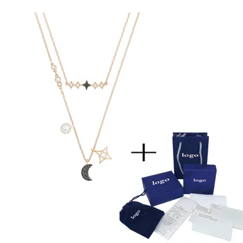 

High-quality SWA New Symbolic Crescent Pendant with Fashion Jewelry High-end Necklace Valentine's Day Girlfriend Memorial Gift