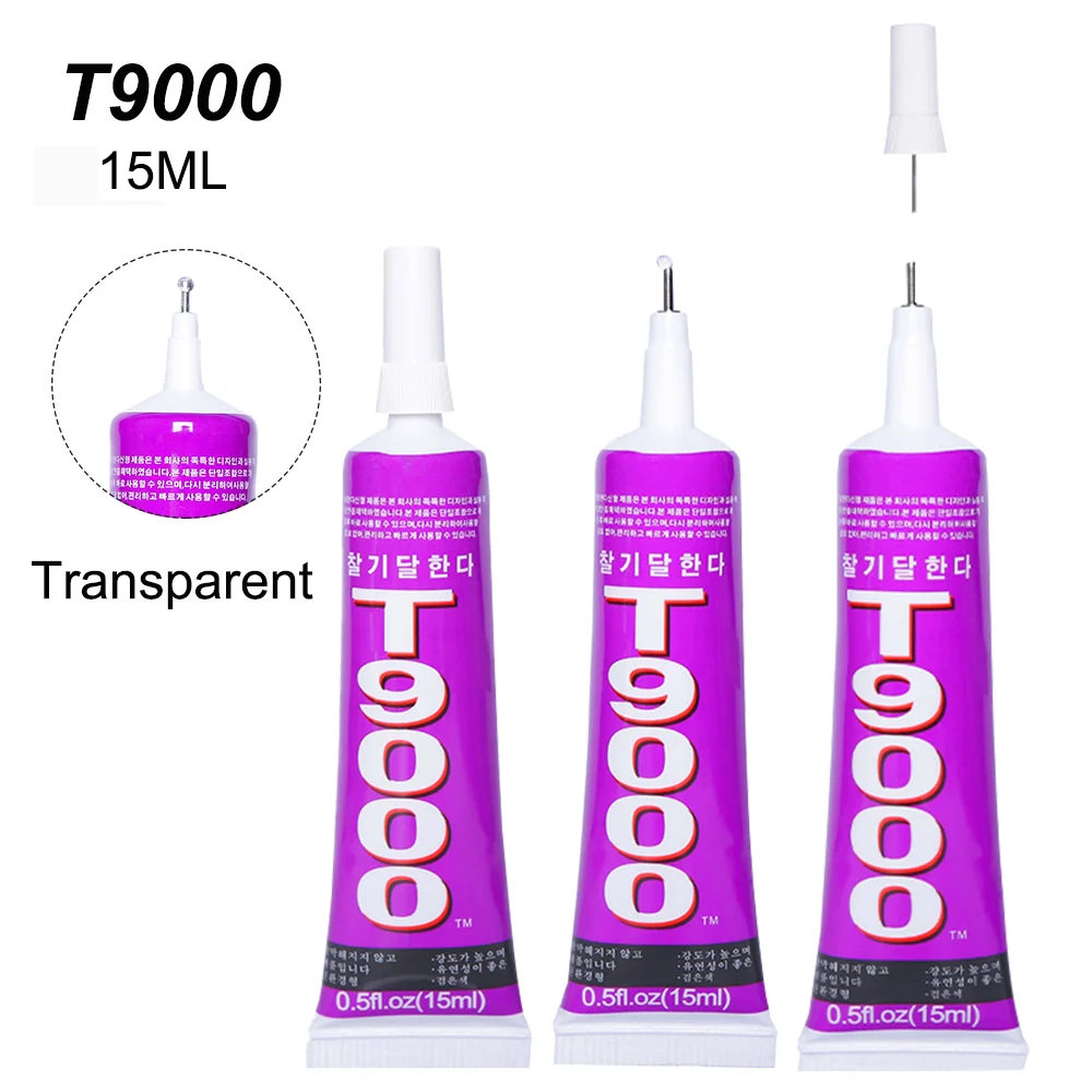

4Pcs Epoxy Resin T9000 15ml Glue Liquid Super Strong Fabric Adhesive Glass Plastic Touch Screen Jewelry Bead School Cloth PVC UV