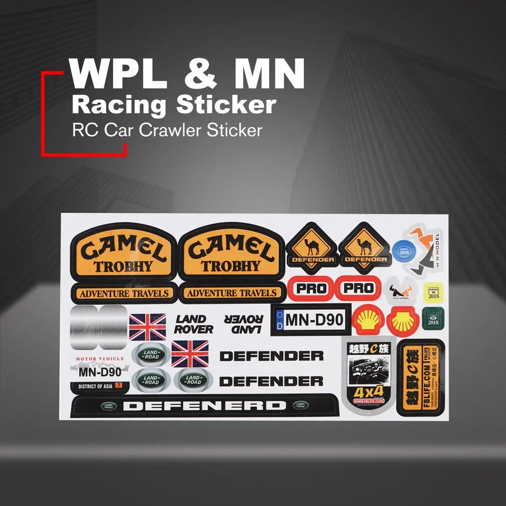 Микро спонсор логотип гоночная наклейка лист универсальный для WPL& MN RC автомобиль гусеничный стикер Части RC автозапчасти долговечность