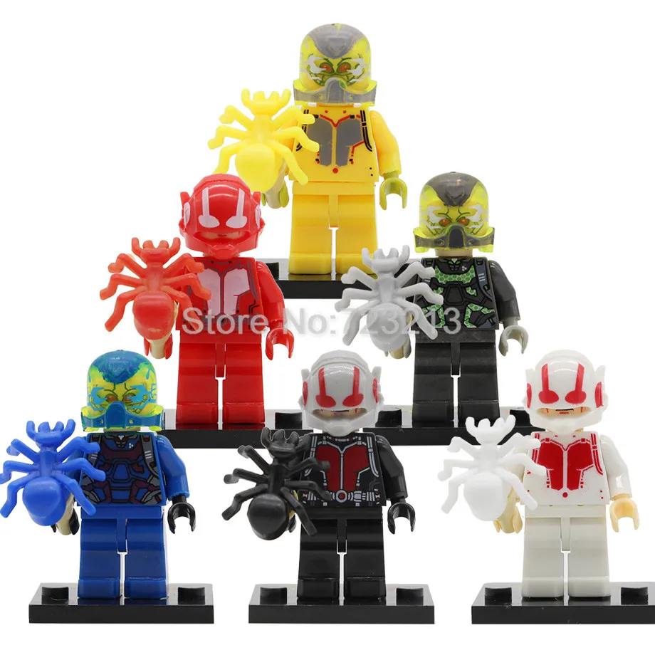 

6pcs/lot Marvel Ant-Man Super Hero Wasp Scott Lang Figure Set Antman Yellow Jacket Building Block Bricks Kits Toys for Children