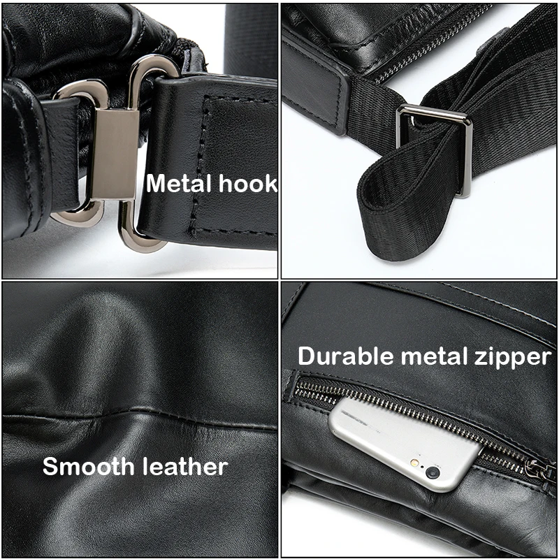  WESTAL Messenger Bag Men's Genuine Leather shoulder bag for men leather fashion Small Flap male Cro - 32844291614