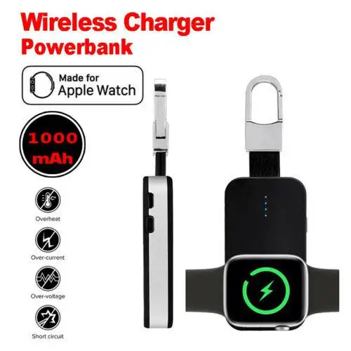 

Wireless Charger For Apple Watch Series 4 3 2 1 Portable Mini Powerbank External Battery KeyChain for iWatch 2 3 4 Charger