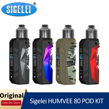 

Original Sigelei HUMVEE 80 Pod System Kit 80W Humvee Mod OLED Visual Screen 5ml Pod Tank Electronic Cigarette Vaporizer Vape KIT