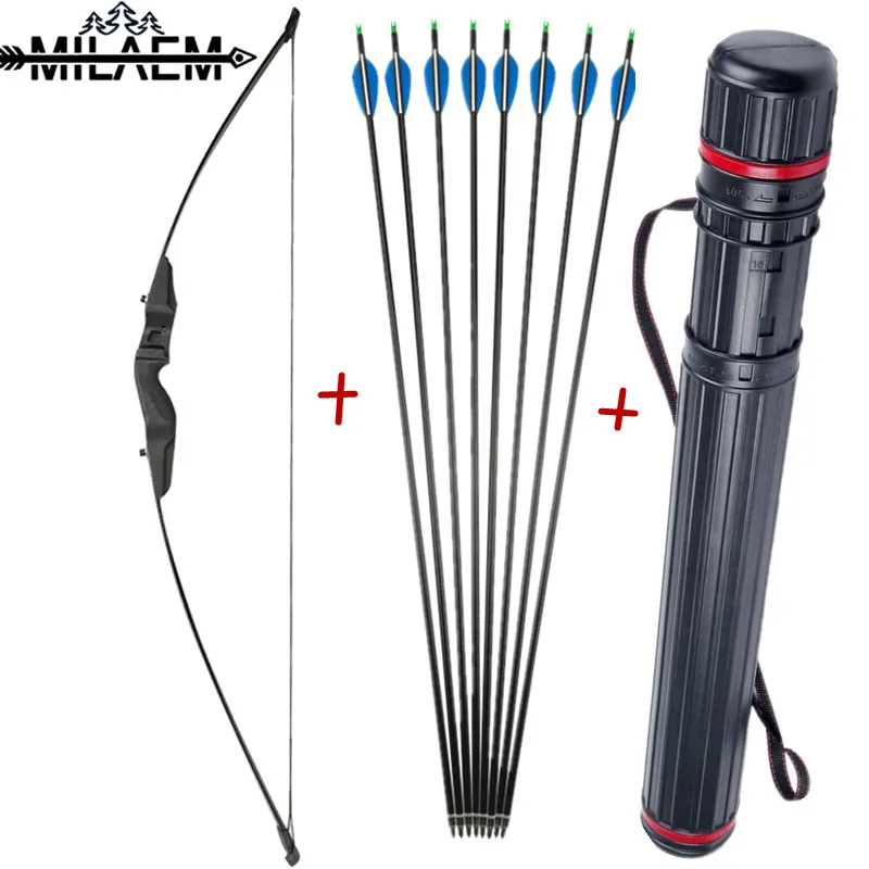 

M99 Straight Bow 30/40 Pounds Entry Bow Target Shooting With 8 Pcs Fiberglass Arrows Youth Beginner Archery Hunting Shooting