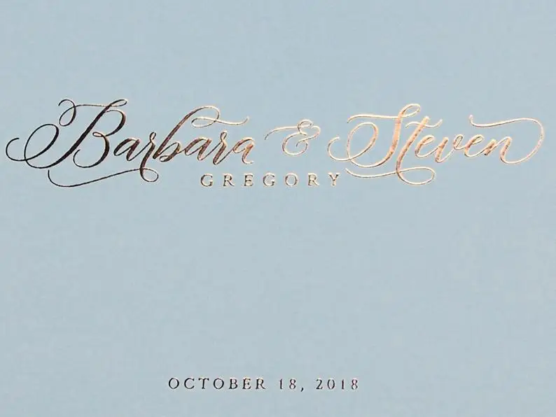 personalised Grey Rose foil Wedding Guestbook Calligraphy names Book Bridal shower journal sign in album Color Choices Available