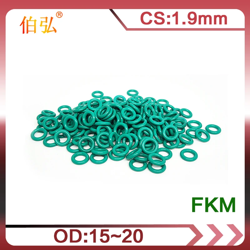

Уплотнительное кольцо из флюорисбера 10 шт./лот FKM, уплотнительное кольцо CS 1,9 мм, внешний диаметр 15/16/17/18/19/20 мм, уплотнительное кольцо, уплотнительное кольцо