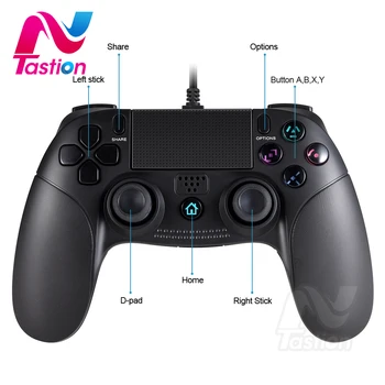 

Wired gaming controller for PS4 Dual Vibration Shock Gamepad With 3m Cable