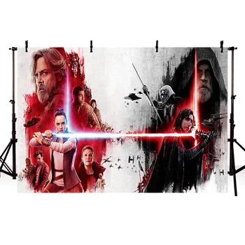 

Star Wars Last Jedi Red Lightsaber Photography Backdrops Kids Birthday Custom Photo Studio Background Backdrop Vinyl