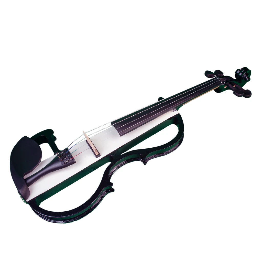 Full Size 4/4 Solid Wood Metallic Electronic Silent Solidwood Violin w/Violin Case+Bows+Strings+Rosin+Audio Cable For Beginner