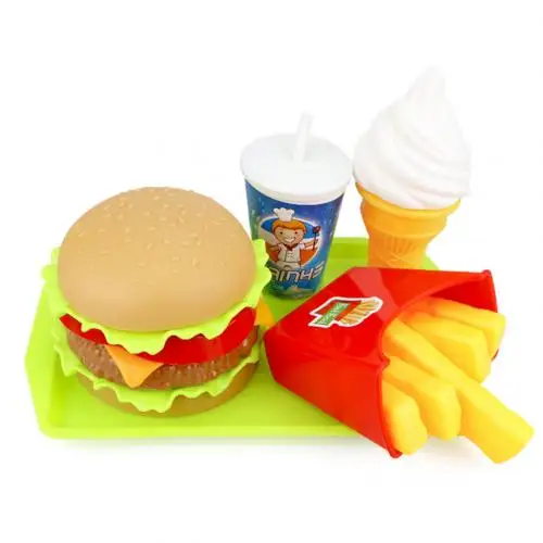 5Pcs Burger Дети Моделирование еда гамбургер Hotdog кухня игрушка набор ролевые игры миниатюрные закуски бургер Развивающие игрушки для девочек Малыш - Цвет: 5Pcs Burger