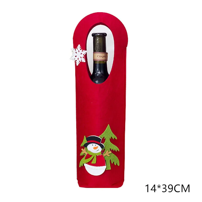 Новогодний Санта-Клаус Снеговик бутылка вина пылезащитный чехол Рождественский подарок Noel Deco рождественские украшения для дома Декор для обеденного стола - Цвет: red