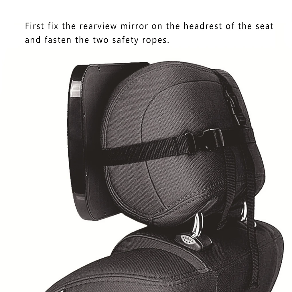 Baby Rear View Mirror Adjustable Belt Child Kids Car Safety Headrest Monitor Infant Rear Convex Mirror