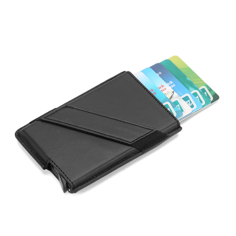 Бизнес для мужчин Id Card Holder PU кожаный бумажник для карт для мужчин маленький держатель для кредитных карт Rifd мужской кошелек черный короткий клатч кошельки