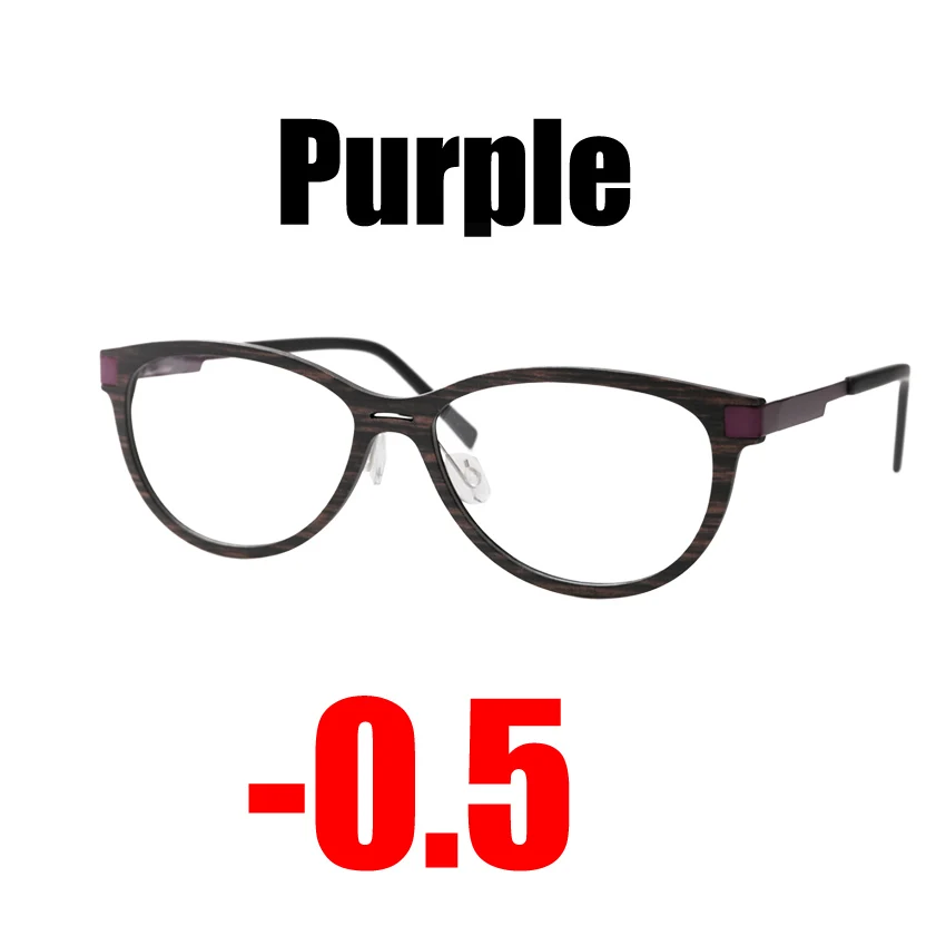 Purple -0.5 SOOLALA высококачественный анти-синий светильник для женщин очки для близорукости с подарочной упаковкой-0,5 от 0,75 до 5,0 6,0 оптическая оправа для очков по рецепту - Цвет оправы: Purple -0.5