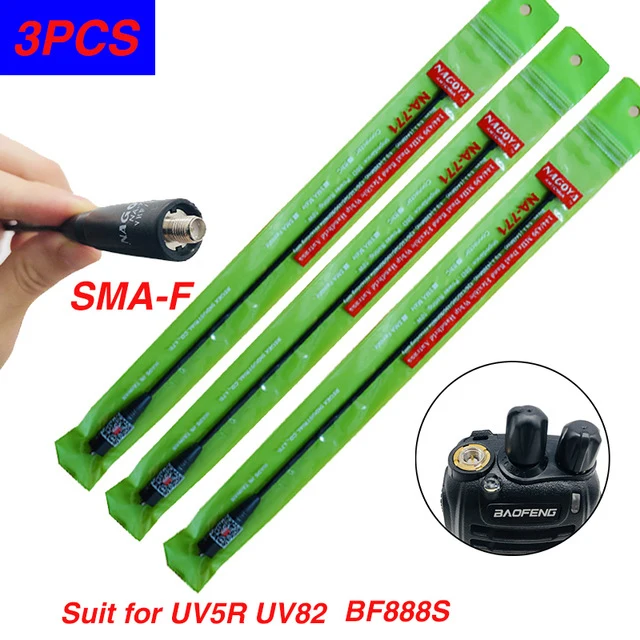 3PCS SMA-F Baofeng NA-771 антенна SMA-F SMA-M двухдиапазонная антенна гибкая антенна VHF/UHF 144/430 МГц для радио Kenwood UV-5R UV-82 BF-888S UV82hp - Цвет: 3PCS SMA-F