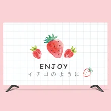 1"-80" 22 дюймов 75 дюймов экран lcd tv PC чехол декоративный капюшон занавес клубника водонепроницаемый белый розовый
