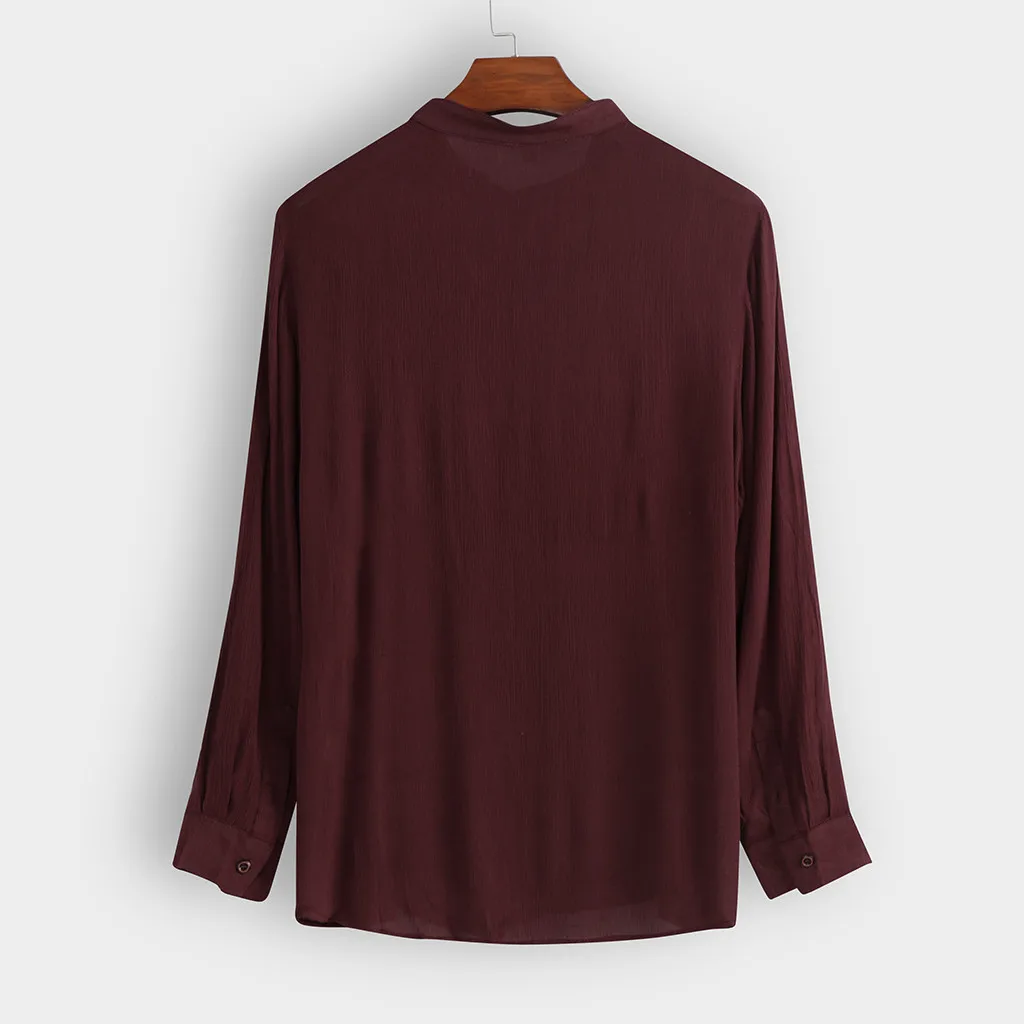 Модная мужская рубашка Camisa повседневная мужская блузка с длинными рукавами Топ уличная Кнопка Гавайский принт пляжная Мужская s рубашка Camisa masculina
