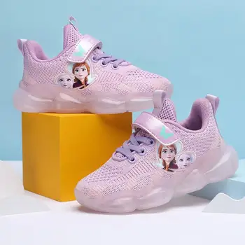 

Disney Children Shoes For Girls Frozen Elsa kids Shoes Brand Cool Lightweight Running Shoes small girls Sneakers Casual Shoes