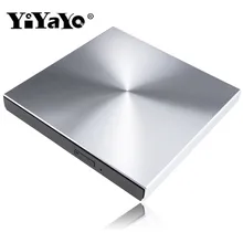 YiYaYo USB 3,0 алюминиевый сплав внешний DVD горелки писатель рекордер CD rom плеер портативный оптический привод для ноутбука ПК Macbook OS