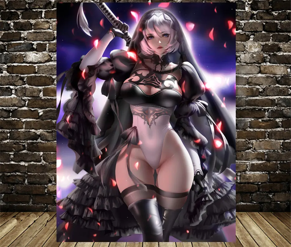 

NieR:Automata game poster canvas painting frame painting living room study bedroom home decoration supplies wall art painting