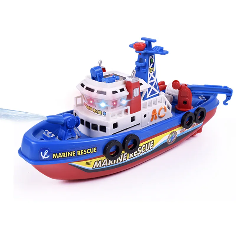 

Children Model Toy Electric Model Fire Boat Music Lights Will Water Spouting-in Water Traveling Stall Hot Sales