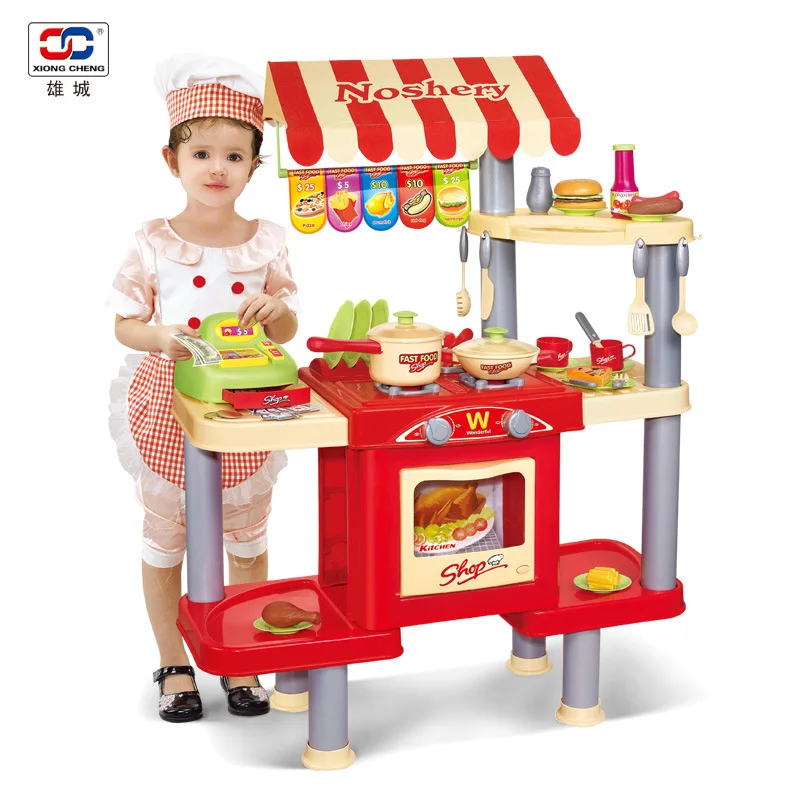 

Multi-functional Fast Food Table Children Play House Case Turn Children GIRL'S Toy Supermarket Hot Sales Toy