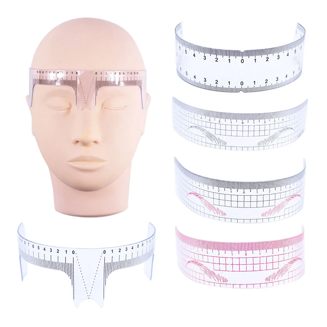 10pcs Disposable Eyebrow Stencil Tattoo Makeup Microblading Measure Tattoo Ruler Beauty Tool Eye Brow Stencil Eyebrow Line Rule