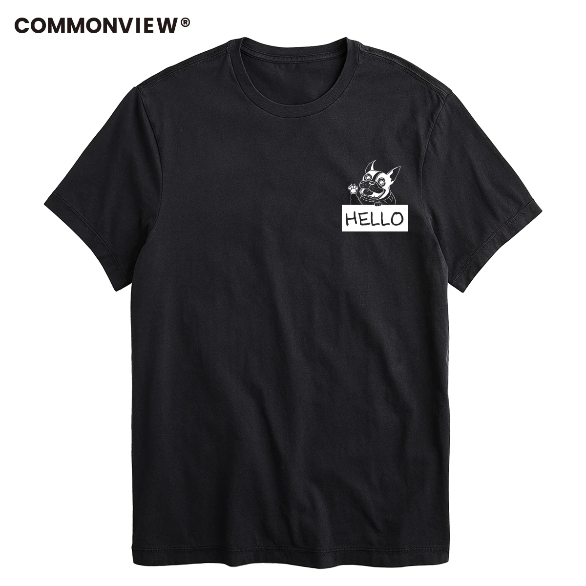 100% cotton Hello dog print casual mens o-neck t shirts fashion men's tops men T-shirt short sleeve men tshirt t shirt men