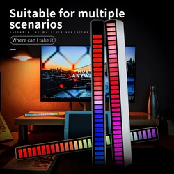 Bande lumineuse LED colorée avec USB, lumière d'ambiance, contrôle du son, lumière d'ambiance, idéale pour une voiture 