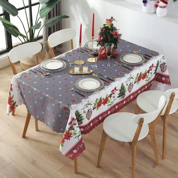 

Christmas Rectangle Waterproof Washable Spillproof Tablecloth Stain Resistant DecorativeTable Cloth for Dining Room TB S