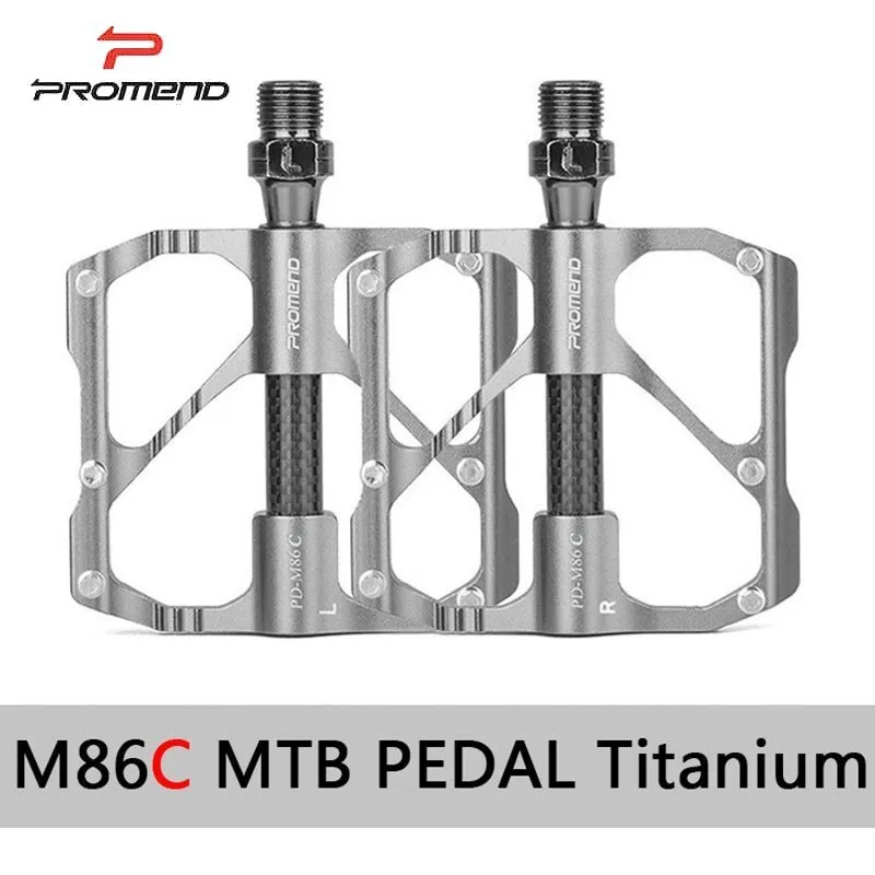 PROMEND Mtb Pedal Quick Release Road Bicycle Pedal Anti-slip Ultralight Mountain Bike Pedals Carbon Fiber 3 Bearings Pedale Vtt - Цвет: MTBSilver