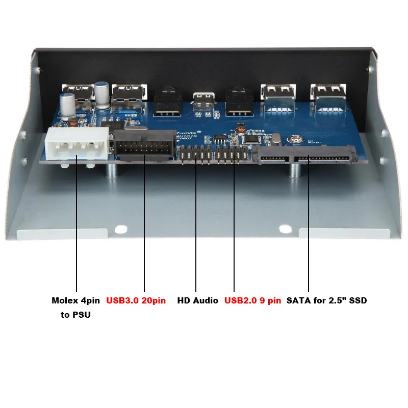 Multiport USB-C Splitter w USB Interno 3.0 a 2.5 SATA Adaptador 3