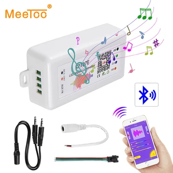 

SP107E DC5V-24V Bluetooth LED Music Controller RGB Full Color SPI APP Control WS2812B WS2813 SK6812 Pixel LED Strip Light Tape